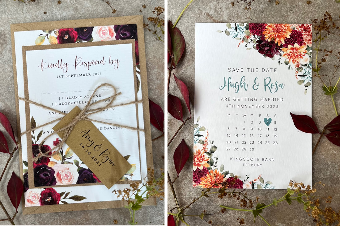 Save the dates, welcome sign, seating plan, Table plan, place cards, table numbers, wedding invites
