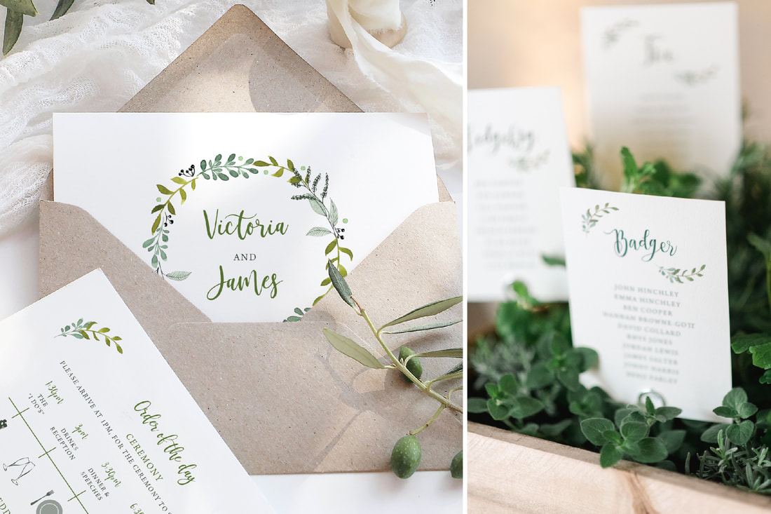 wedding stationery, wedding invites, greenery